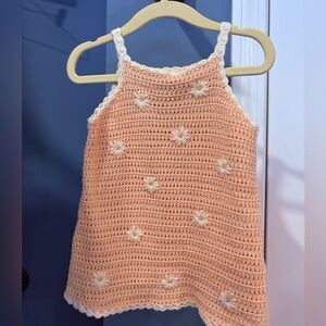Zara Kids Peach Crochet Camisole with Floral Details
